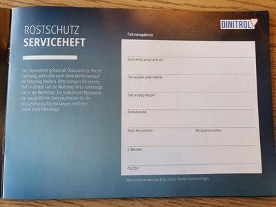 Dinitrol Rostschutz-Serviceheft